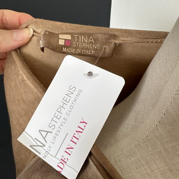 Tina Stephens Shirt Women Top Brown Sequin Star - Picture 7 of 7